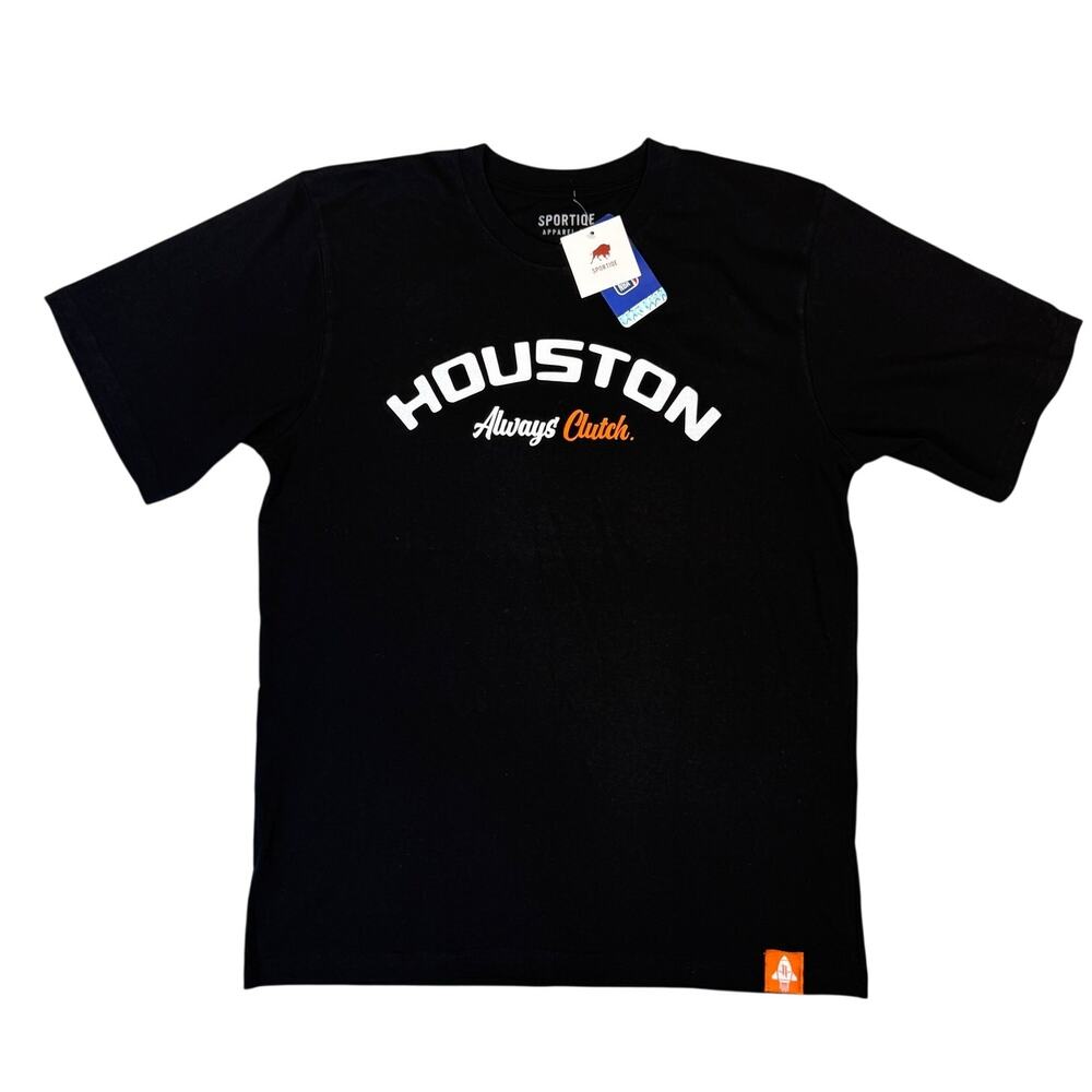 NWT Sportiqe Houston Rockets Whataburger T-Shirt Black H-Town Pride Clutch